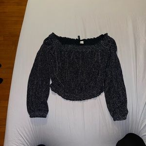 Sparkly black crop top